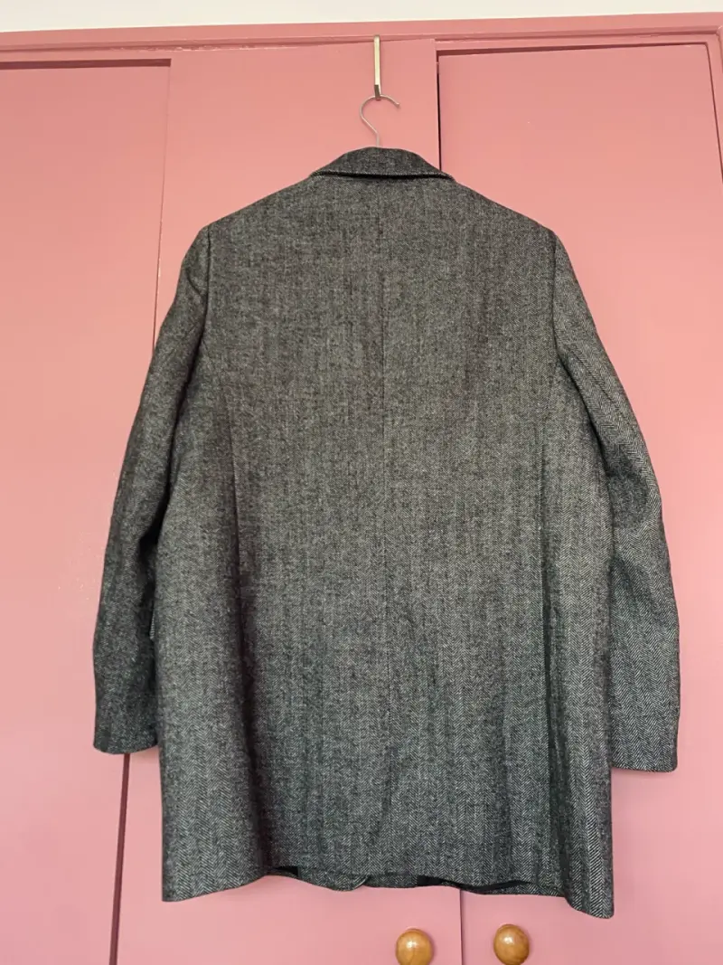 Blazer gris de lana para mujer talla L -XL - 3