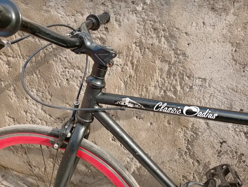 Bicicleta Urbana Negra con Llantas Rojas - 3