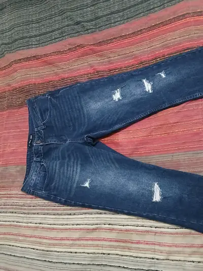 Jeans skinny azul desgastados para mujer - miniatura 1