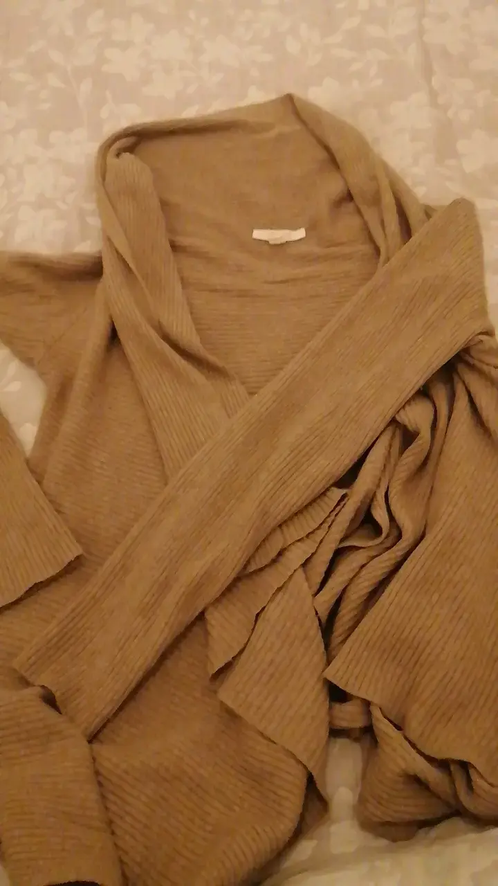 Cárdigan de punto gris verdoso para mujer - 1