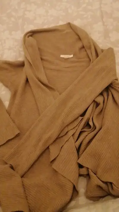 Cárdigan de punto gris verdoso para mujer - miniatura 1