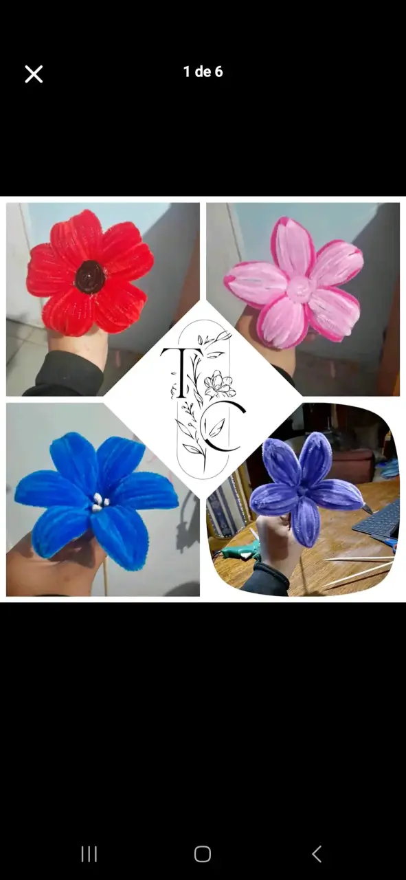 Flores eternas de listón y limpiapipa - 1