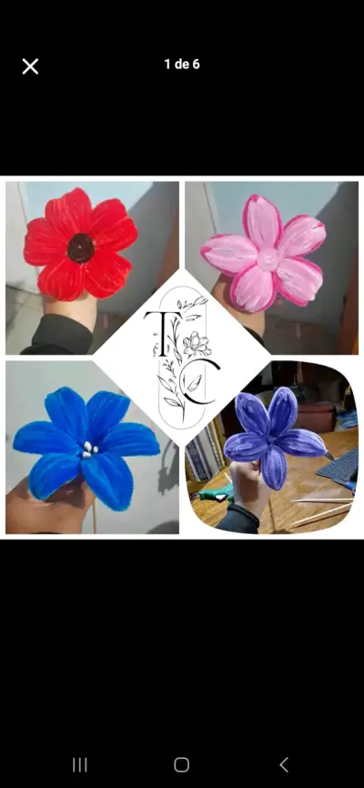 Flores eternas de listón y limpiapipa - miniatura 1