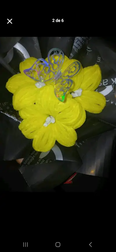 Flores eternas de listón y limpiapipa - miniatura 2
