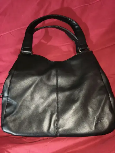 Bolso de cuero negro con correa extraíble - miniatura 1