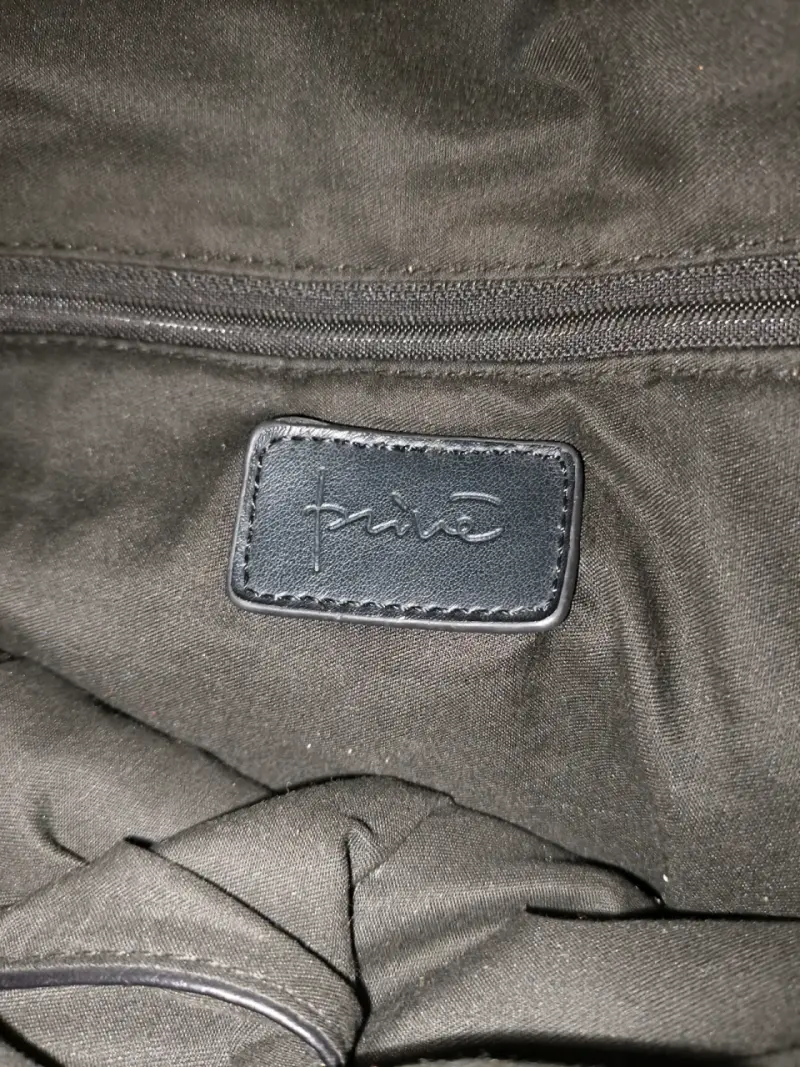 Bolso de cuero negro con correa extraíble - 4