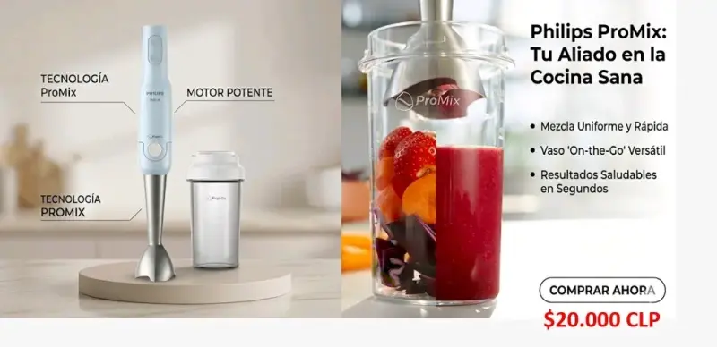 Licuadora de Mano Philips ProMix con Vaso