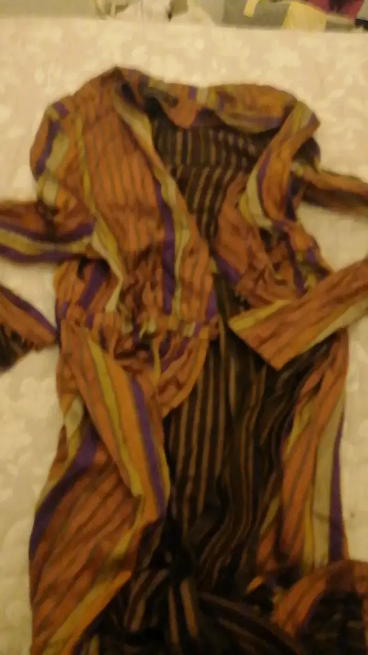 Vestido largo de rayas multicolor