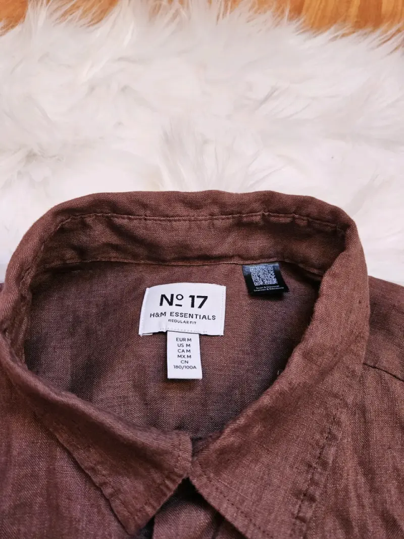 Camisa de lino marrón H&M Essentials para hombre - 2