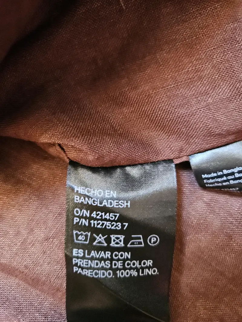 Camisa de lino marrón H&M Essentials para hombre - 4
