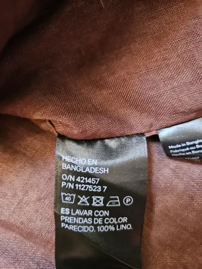 Camisa de lino marrón H&M Essentials para hombre - miniatura 4