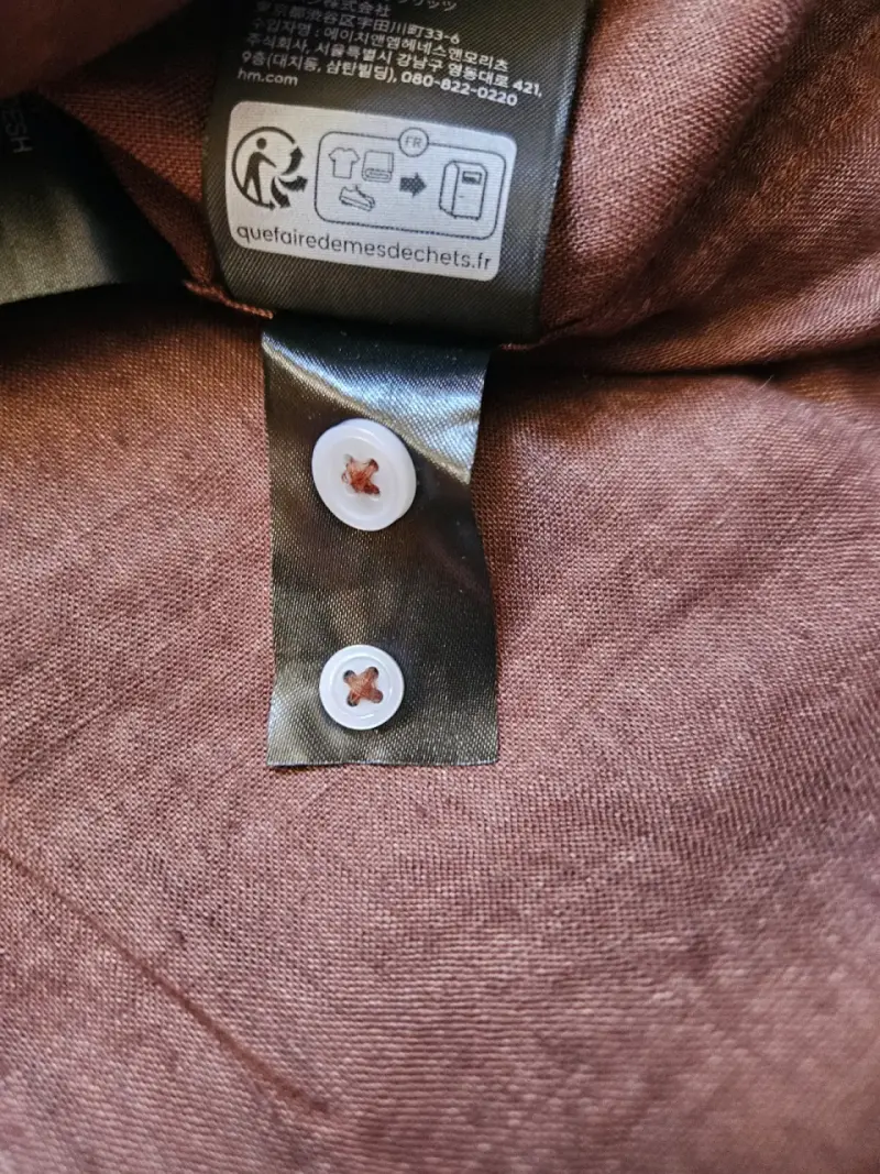 Camisa de lino marrón H&M Essentials para hombre - 6