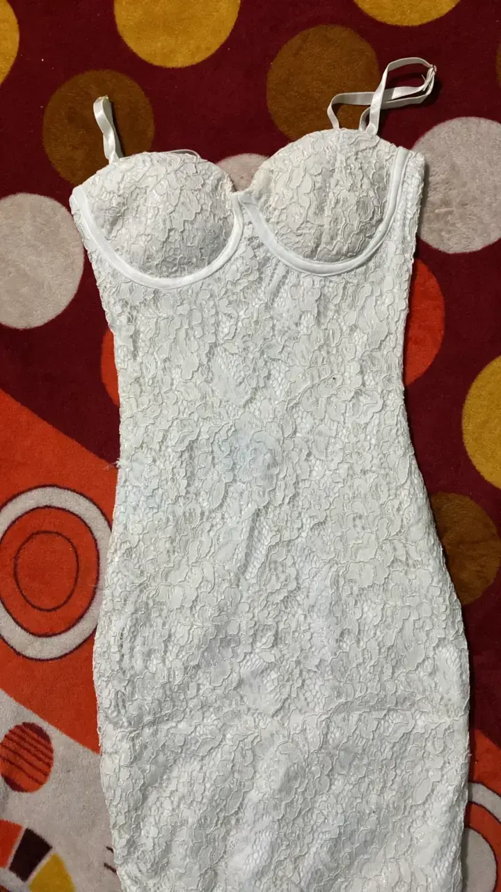 Vestido de encaje blanco Revamped talla S - 3