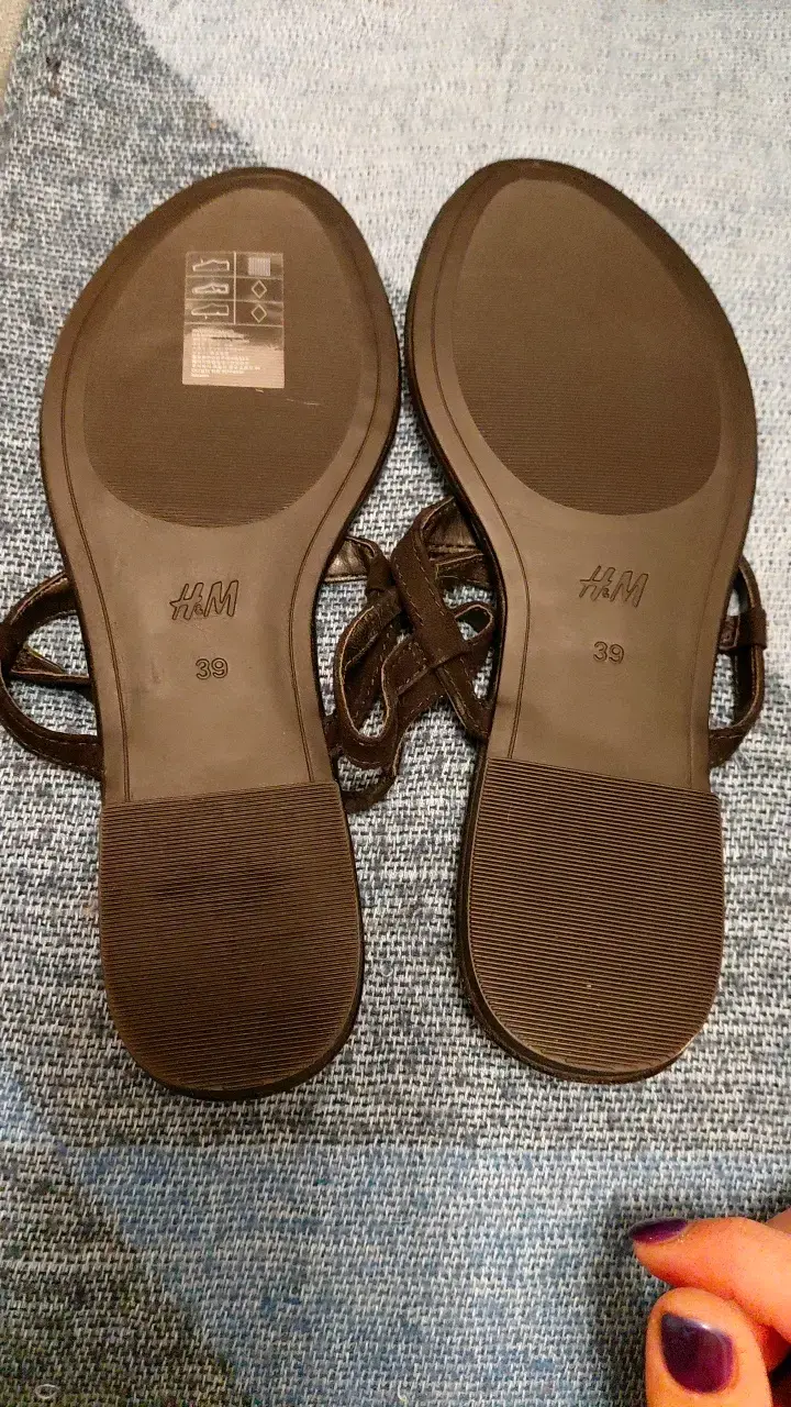 Sandalias planas negras H&M talla 39 - 2