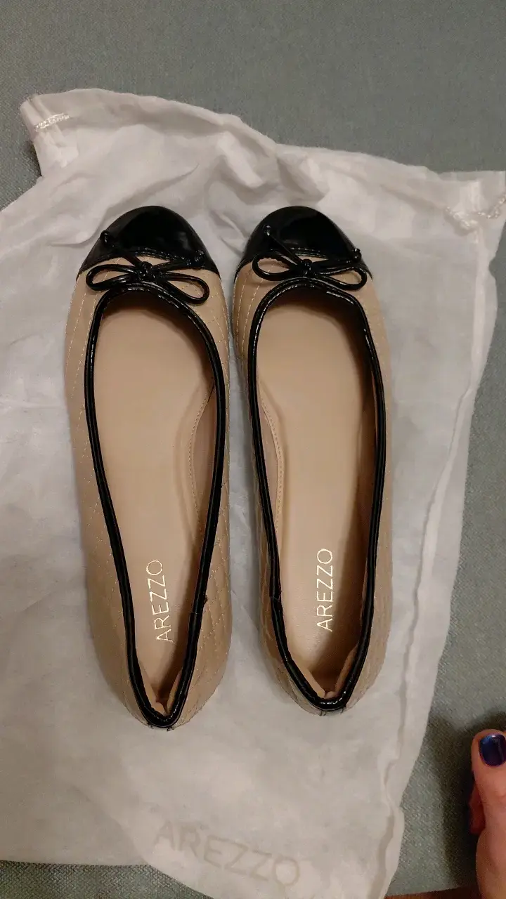 Bailarinas beige y negro Arezzo - 1