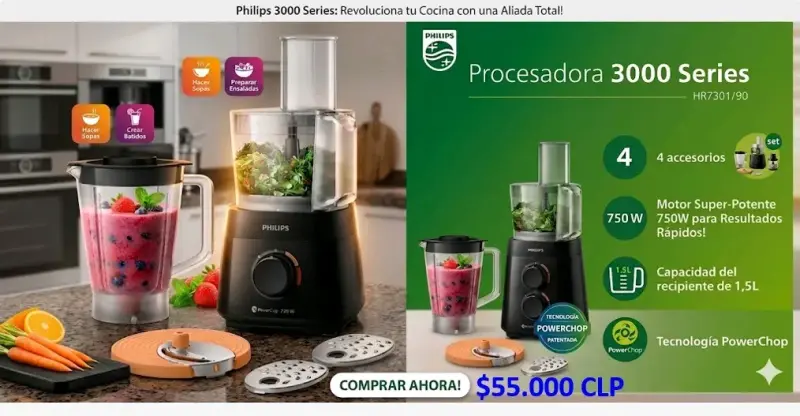 Procesadora de Alimentos Philips 3000 Series 750W