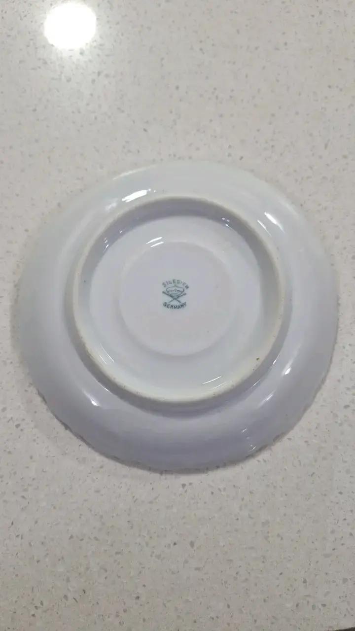 Taza de porcelana decorativa con platillo - 5