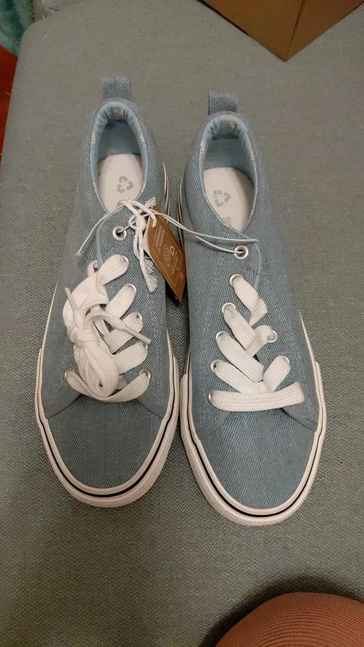 Zapatillas de lona azul con plataforma - 1