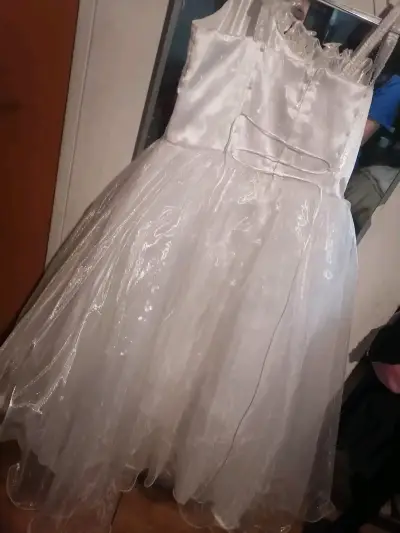 Vestido de Primera Comunión Blanco con Detalles Fl - miniatura 1