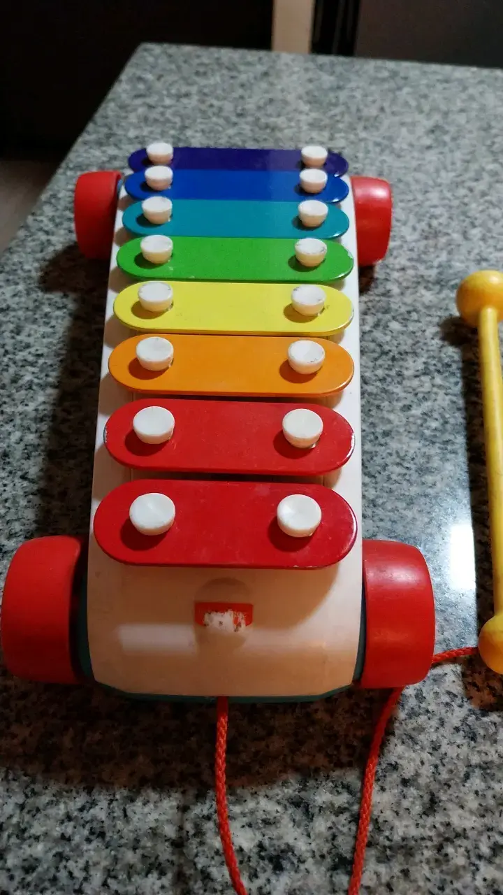 Xilófono infantil de colores con ruedas - 1