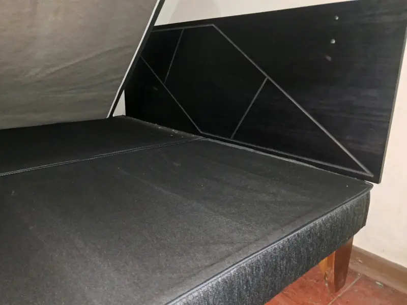 Cama de dos plazas cic con base y respaldo negro - 2