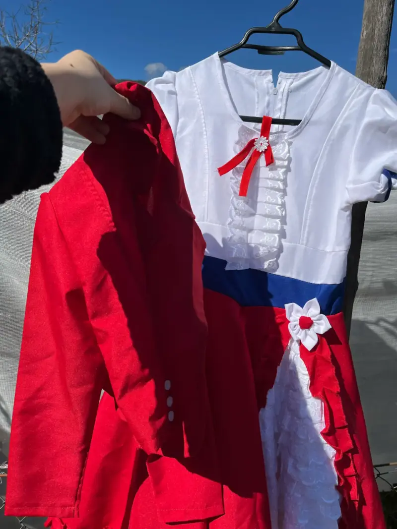Vestido de Huasa Infantil Rojo y Blanco - 2