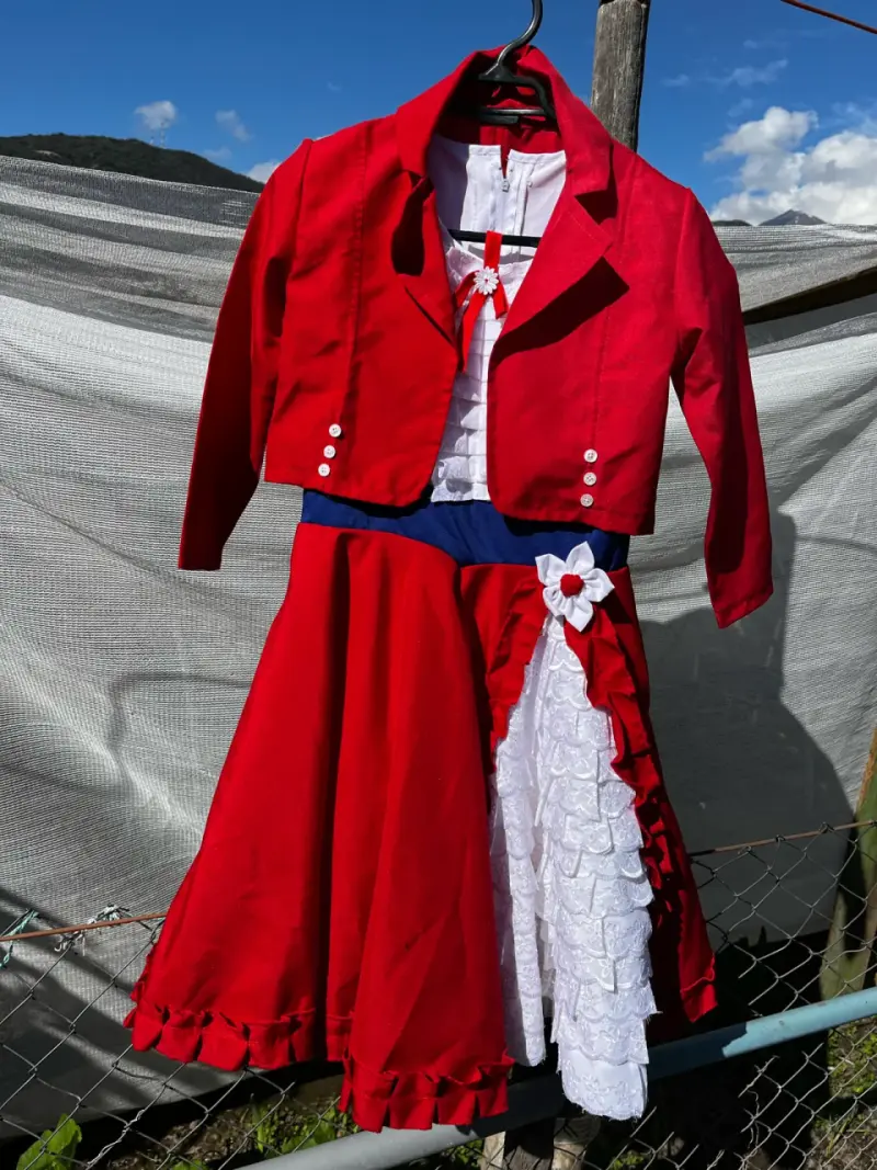 Vestido de Huasa Infantil Rojo y Blanco - 4