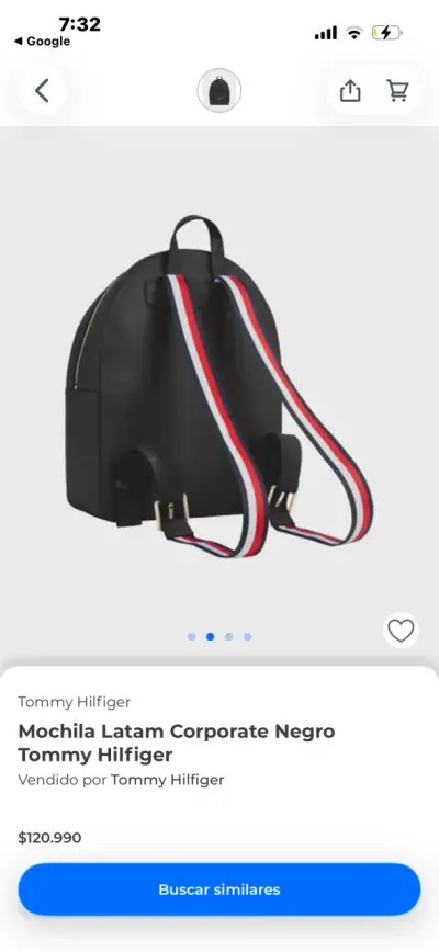 Mochila negra Tommy Hilfiger con correas tricolor - miniatura 4