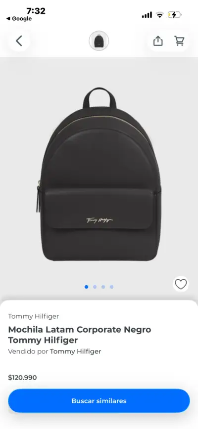 Mochila negra Tommy Hilfiger con correas tricolor - miniatura 5