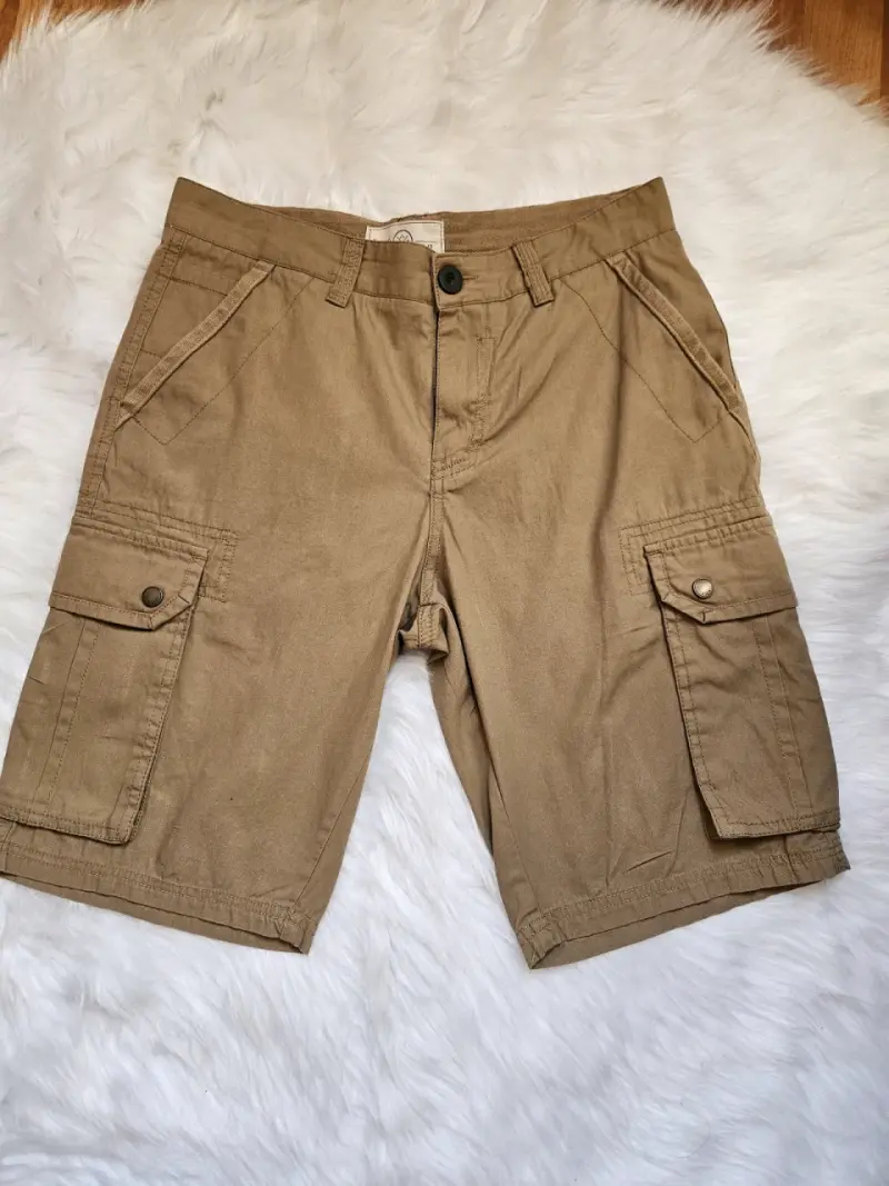 Bermudas cargo beige de algodón talla 42 - 1