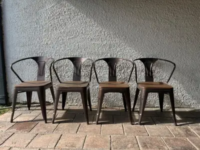 Juego de 4 sillas metálicas estilo industrial - miniatura 1