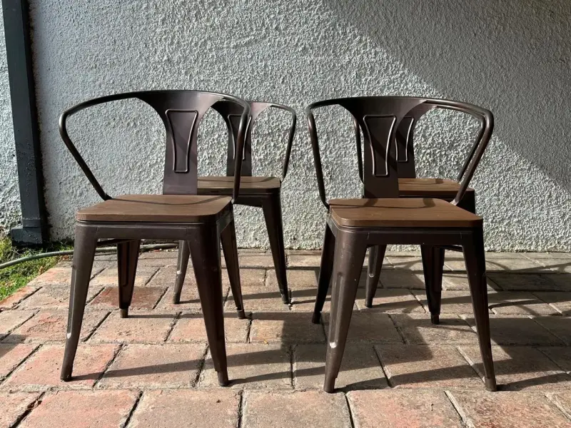 Juego de 4 sillas metálicas estilo industrial - 2