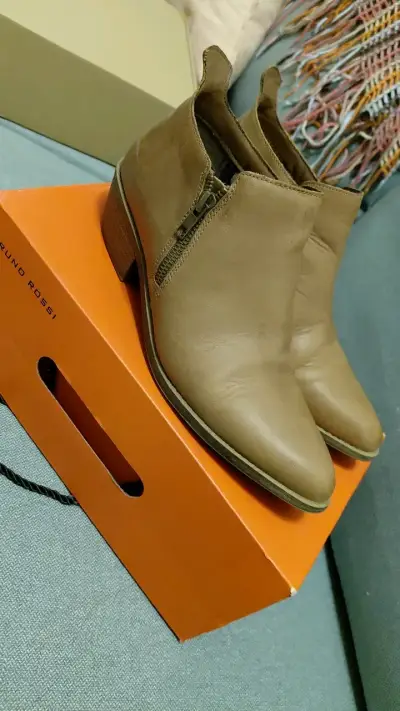 Botines de cuero Bruno Rossi color castaño - miniatura 1
