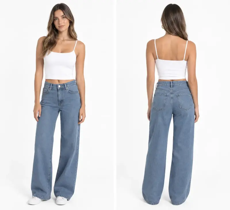 Jeans de mujer azul claro - 1