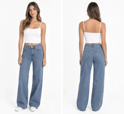 Jeans de mujer azul claro - miniatura 1