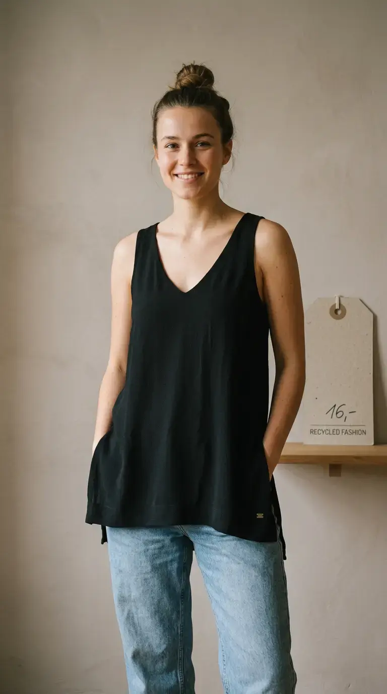 Polera negra sin mangas Umbrale para mujer - 6