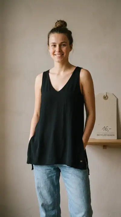 Polera negra sin mangas Umbrale para mujer - miniatura 6
