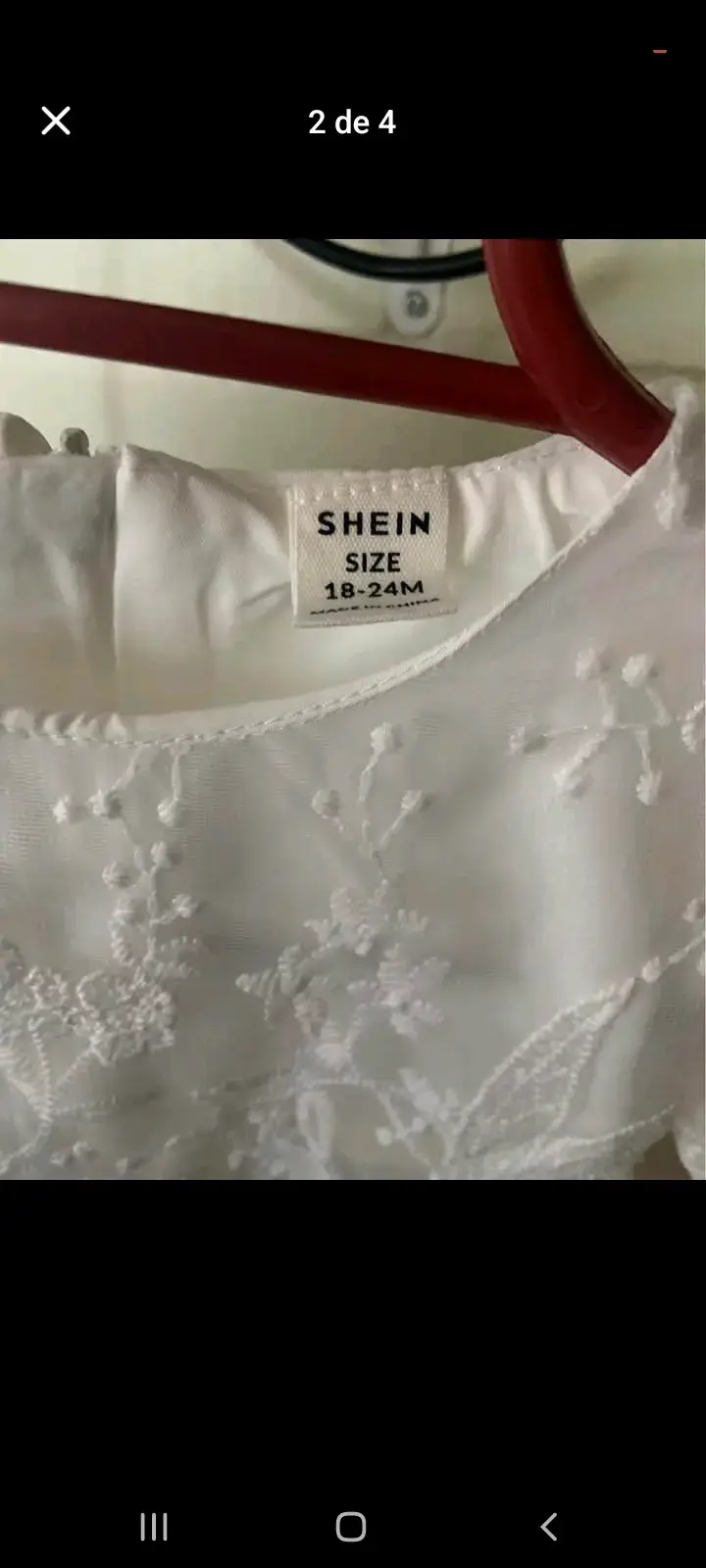 Vestido blanco de encaje para bebé Shein - 2