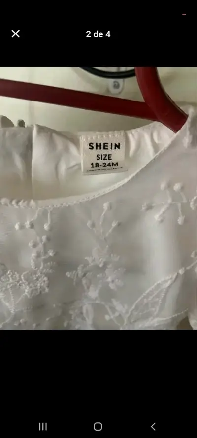 Vestido blanco de encaje para bebé Shein - miniatura 2