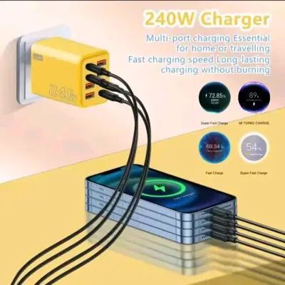 Cargador rápido 240W con 4 puertos USB y 4 PD - miniatura 2