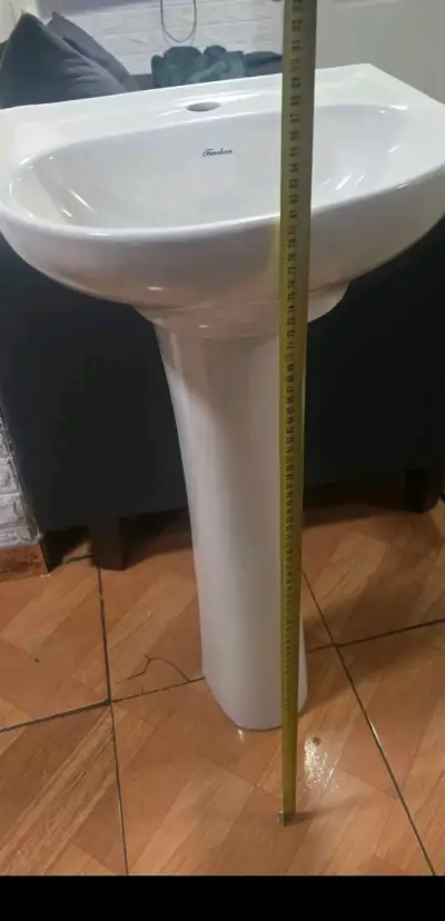 Lavamanos pedestal blanco Fanaloza - miniatura 3