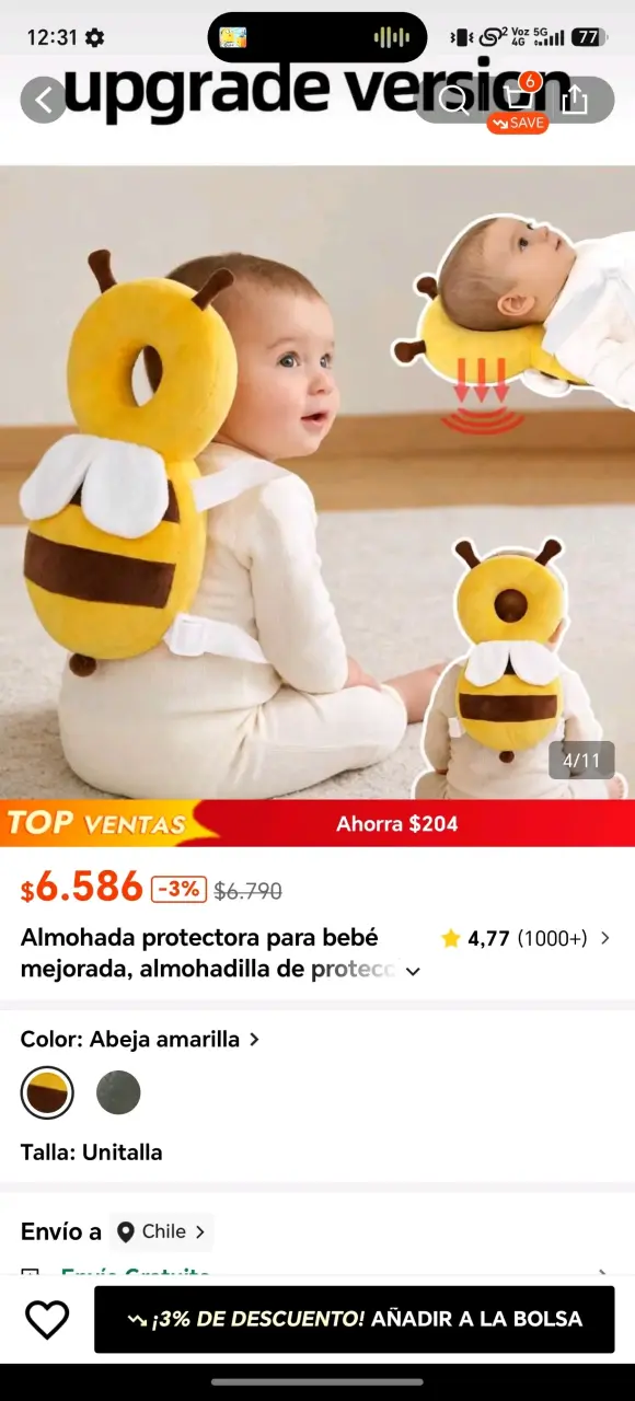 Almohada Protectora para Bebé Diseño Panda - 4