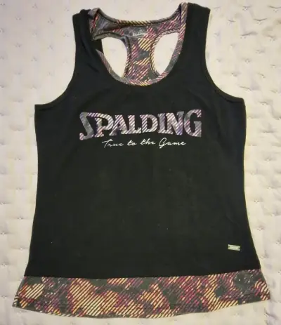 Polera deportiva negra Spalding para mujer - miniatura 1