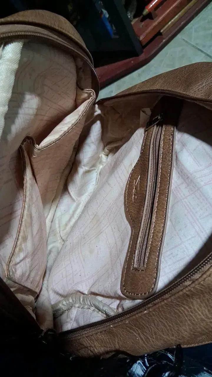 Mochila de cuero marrón Sei con bolsillos - 4
