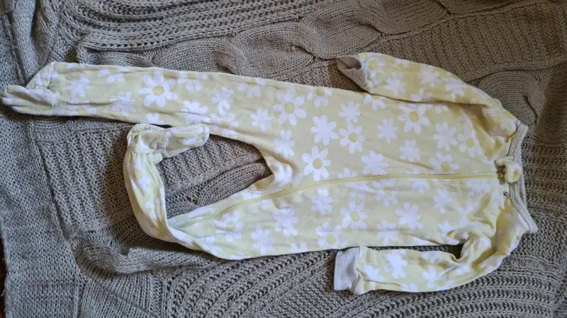 Pijamas infantiles con diseño de vaca y flores 12m - 3