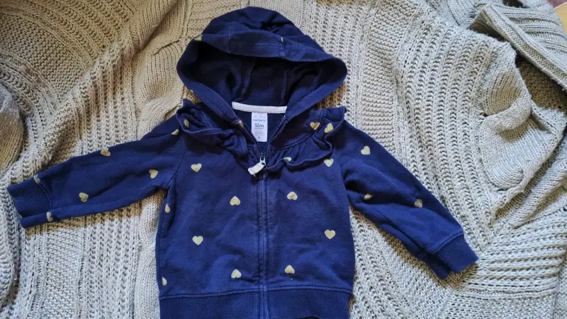 Buzo con capucha azul para bebé 12 meses