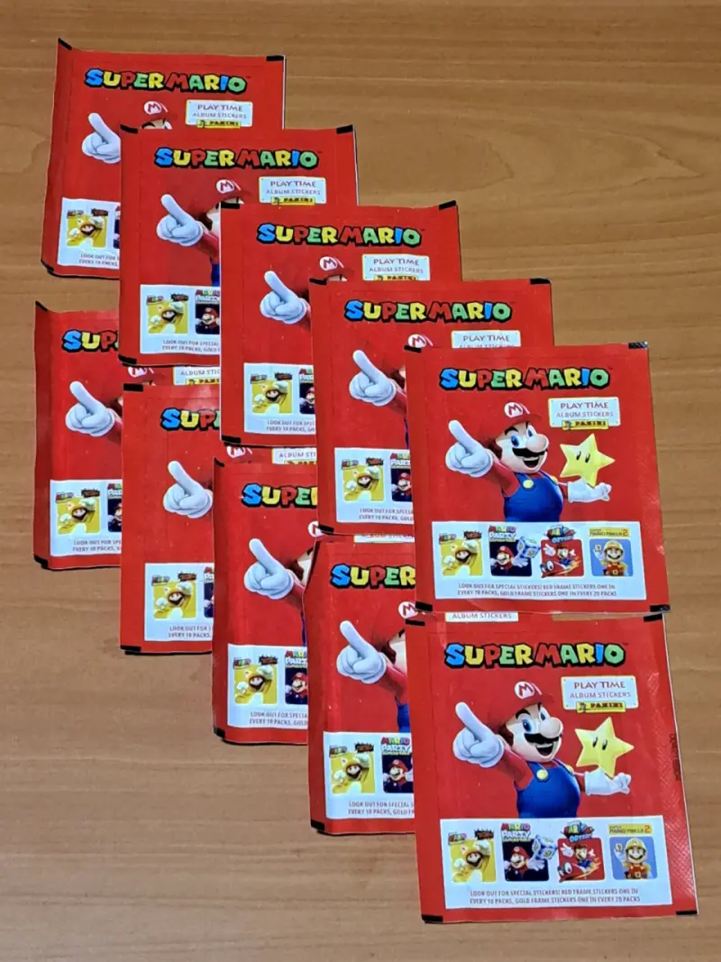 Pack 10 Sobres de laminas Super Mario
