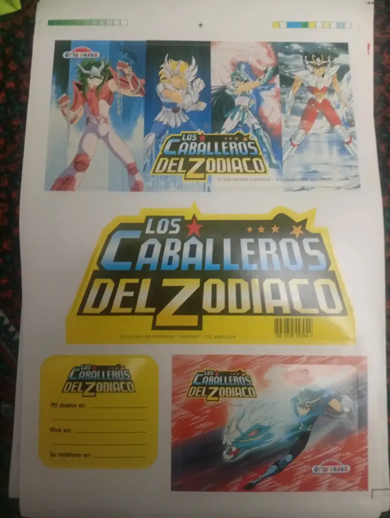 Stickers lonchera Caballeros del Zodiaco 1996