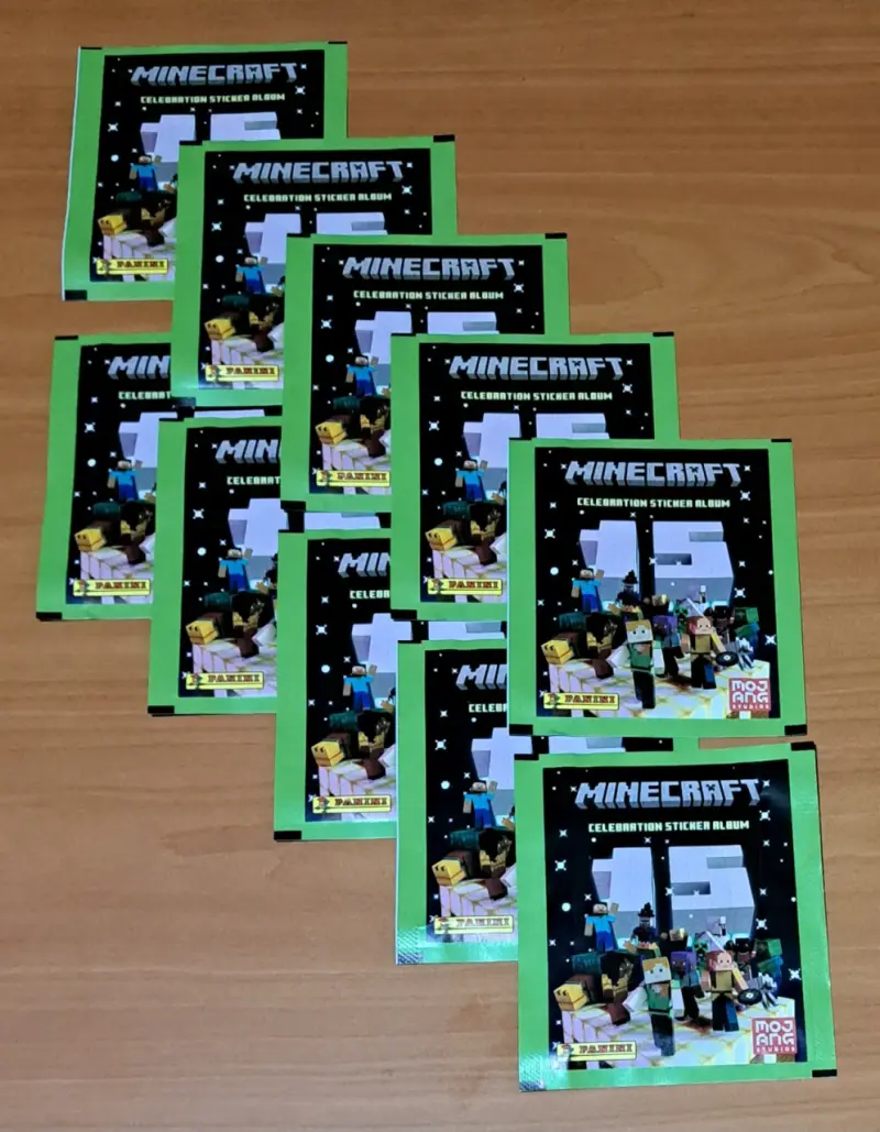 Pack 10 sobres de Stickers Minecraft Panini