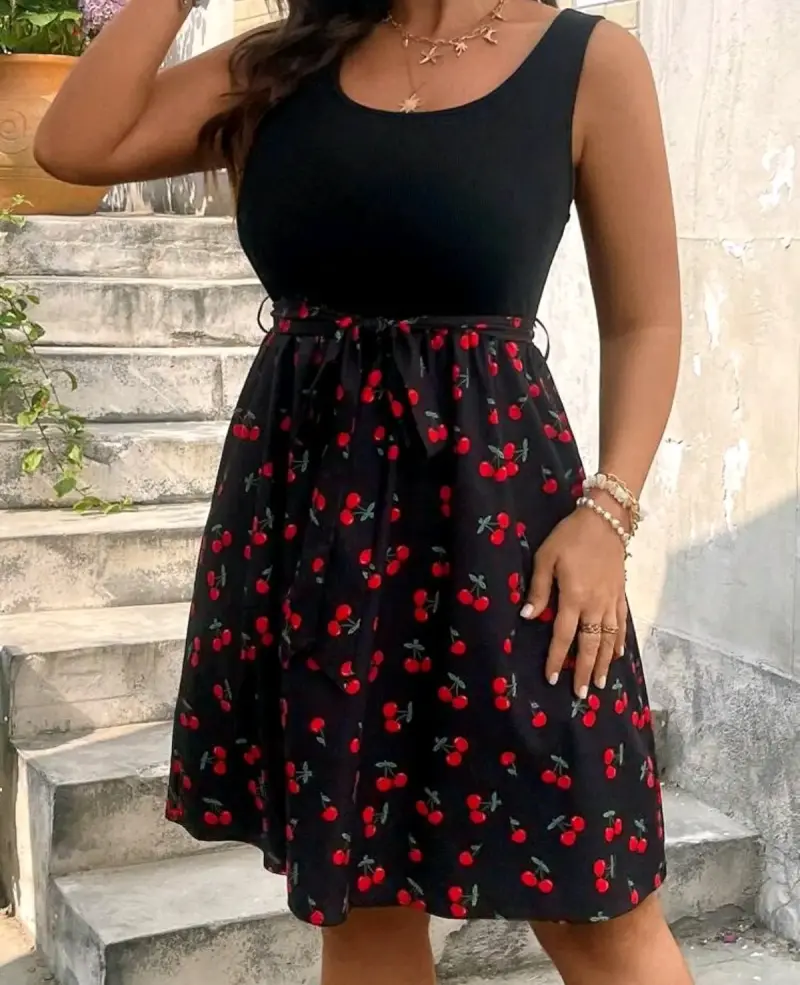 Vestido de verano con estampado de cerezas - 2